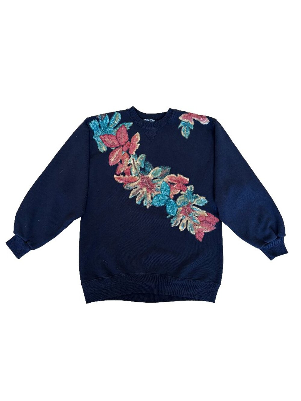 Vintage Brandless Floral Applique Sweater